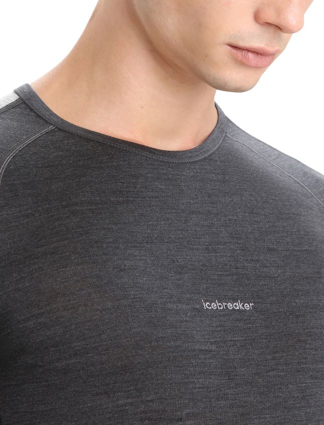 הַלבָּשָׁה Icebreaker 125 zoneknit מרינו שרוול ארוך Crewe תרמי העליון ג'ט אברש/שחור גברים 42N8VN178