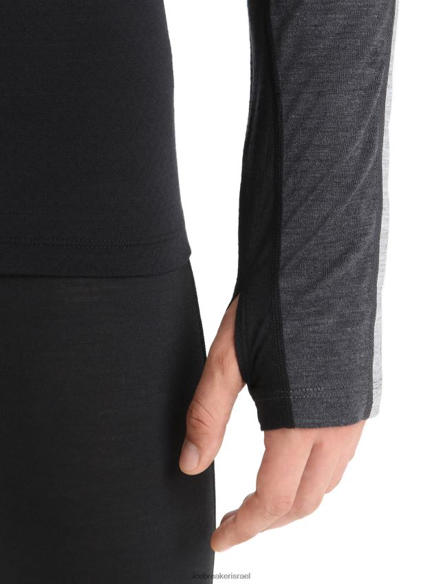 הַלבָּשָׁה Icebreaker 125 zoneknit מרינו שרוול ארוך Crewe תרמי העליון ג'ט אברש/שחור גברים 42N8VN178