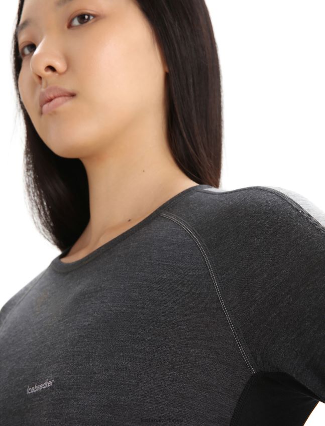 הַלבָּשָׁה Icebreaker 125 zoneknit מרינו שרוול ארוך Crewe תרמי העליון ג'ט אברש/שחור נשים 42N8VN590