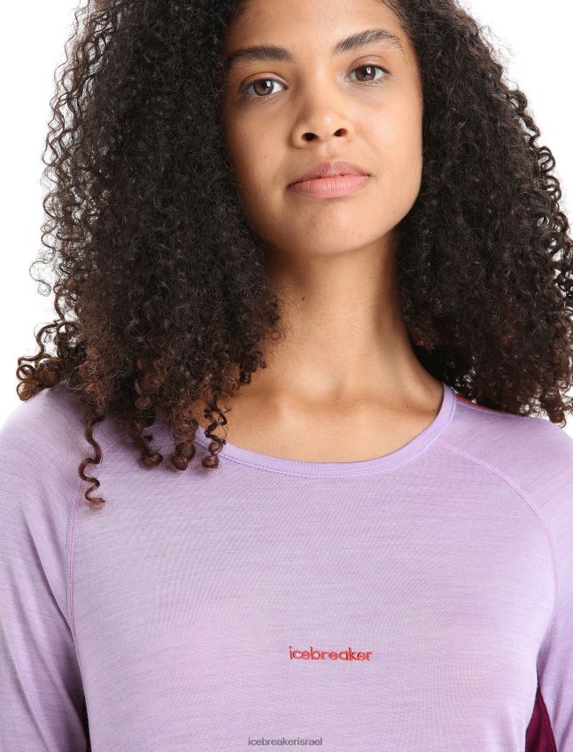 הַלבָּשָׁה Icebreaker 125 zoneknit מרינו שרוול ארוך Crewe תרמי העליון מבט סגול/לך ברי נשים 42N8VN591