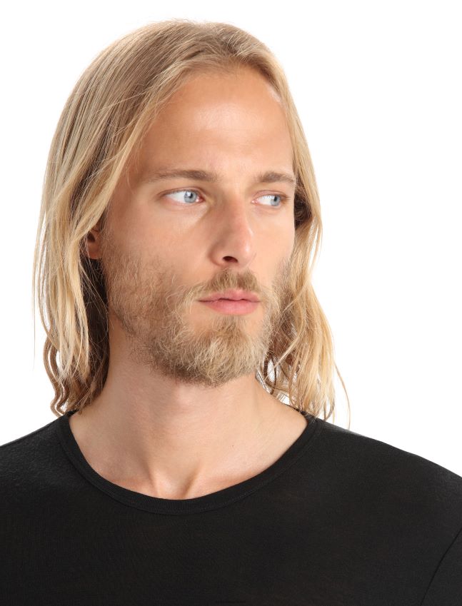 הַלבָּשָׁה Icebreaker מרינו 175 יומיומי שרוול ארוך Crewe תרמי העליון שָׁחוֹר גברים 42N8VN162