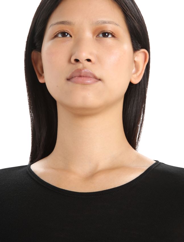 הַלבָּשָׁה Icebreaker מרינו 175 יומיומי שרוול ארוך Crewe תרמי העליון שָׁחוֹר נשים 42N8VN564