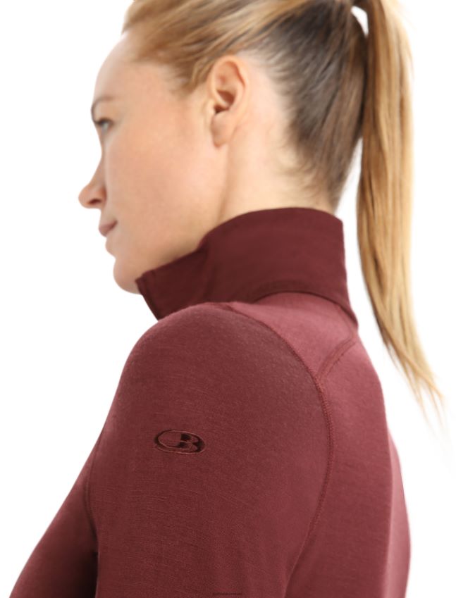 הַלבָּשָׁה Icebreaker מרינו 200 אואזיס שרוול ארוך חצי רוכסן עליון תרמי אספרסו נשים 42N8VN898