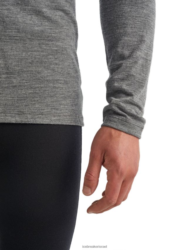 הַלבָּשָׁה Icebreaker מרינו 200 אואזיס שרוולים ארוכים Crewe תרמי העליון אברש גריט גברים 42N8VN135