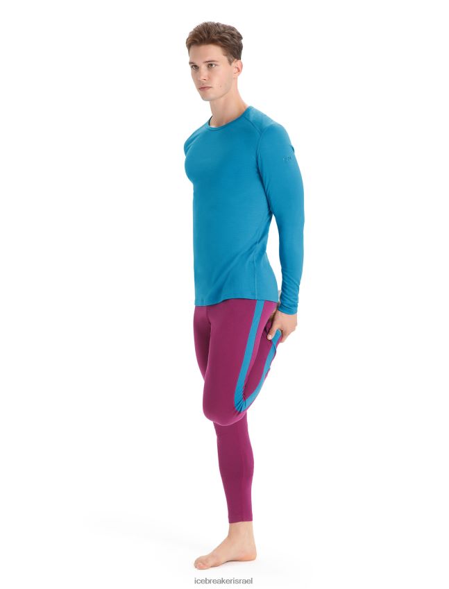 הַלבָּשָׁה Icebreaker מרינו 200 אואזיס שרוולים ארוכים Crewe תרמי העליון כחול גיאוגרפי גברים 42N8VN137