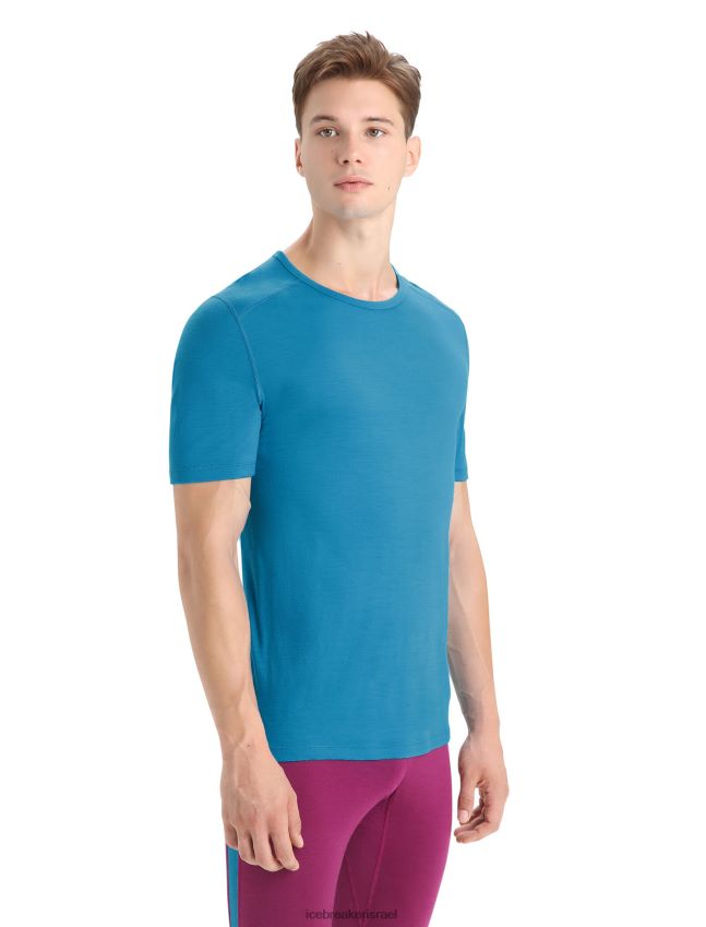 הַלבָּשָׁה Icebreaker מרינו 200 אואזיס שרוול קצר Crewe תרמי העליון כחול גיאוגרפי גברים 42N8VN156