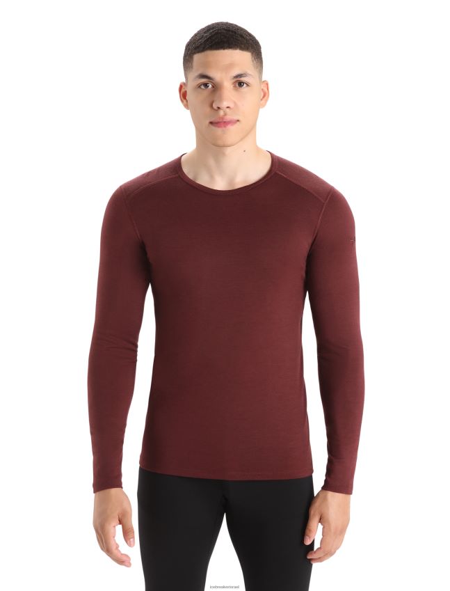 הַלבָּשָׁה Icebreaker מרינו 200 אואזיס שרוולים ארוכים Crewe תרמי העליון אספרסו גברים 42N8VN444