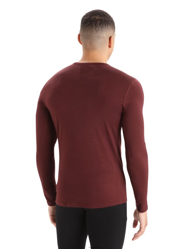 הַלבָּשָׁה Icebreaker מרינו 200 אואזיס שרוולים ארוכים Crewe תרמי העליון אספרסו גברים 42N8VN444