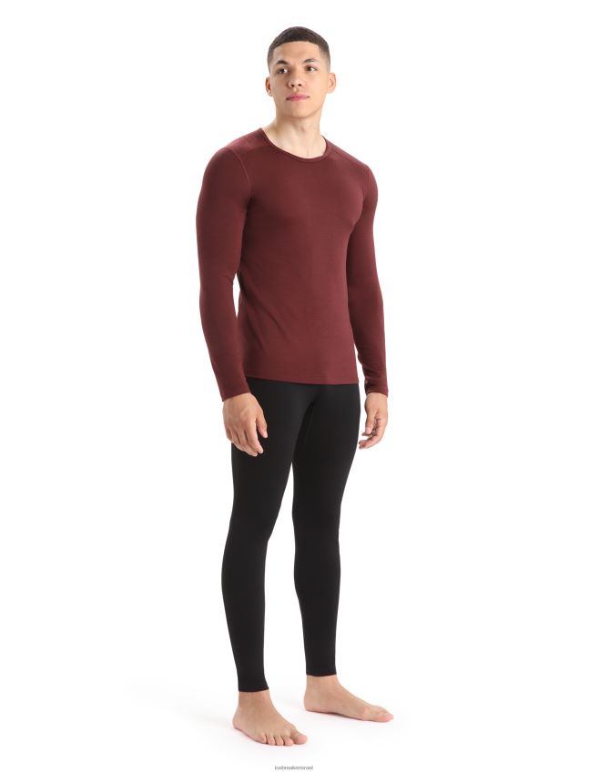 הַלבָּשָׁה Icebreaker מרינו 200 אואזיס שרוולים ארוכים Crewe תרמי העליון אספרסו גברים 42N8VN444