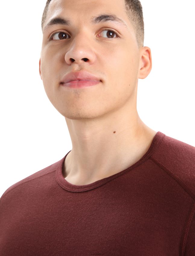 הַלבָּשָׁה Icebreaker מרינו 200 אואזיס שרוולים ארוכים Crewe תרמי העליון אספרסו גברים 42N8VN444