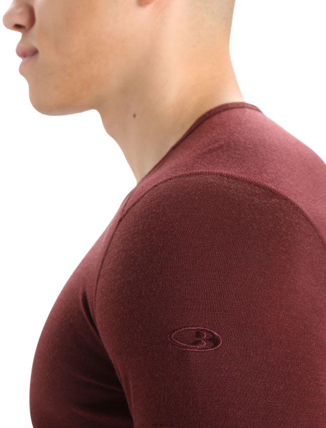 הַלבָּשָׁה Icebreaker מרינו 200 אואזיס שרוולים ארוכים Crewe תרמי העליון אספרסו גברים 42N8VN444