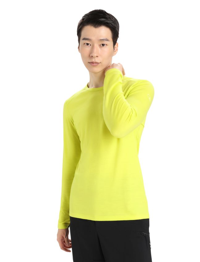 הַלבָּשָׁה Icebreaker מרינו 200 אואזיס שרוולים ארוכים Crewe תרמי העליון זוהר גברים 42N8VN446