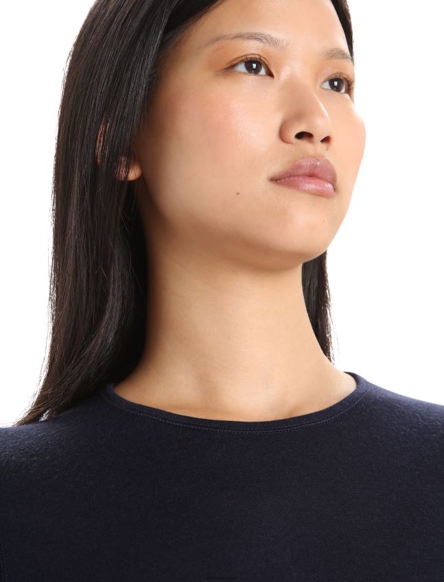 הַלבָּשָׁה Icebreaker מרינו 200 אואזיס שרוולים ארוכים Crewe תרמי העליון צי חצות נשים 42N8VN559