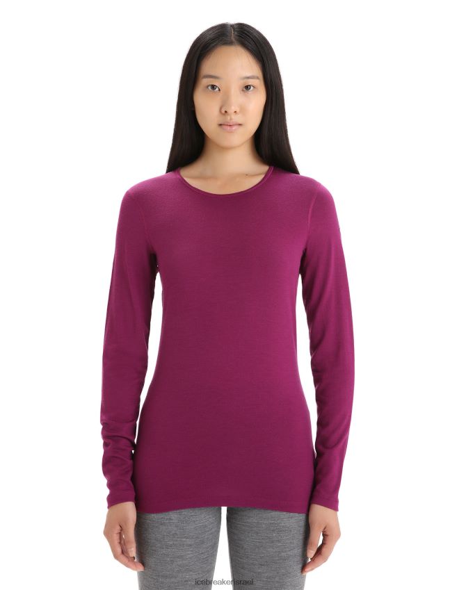 הַלבָּשָׁה Icebreaker מרינו 200 אואזיס שרוולים ארוכים Crewe תרמי העליון ללכת ברי נשים 42N8VN560