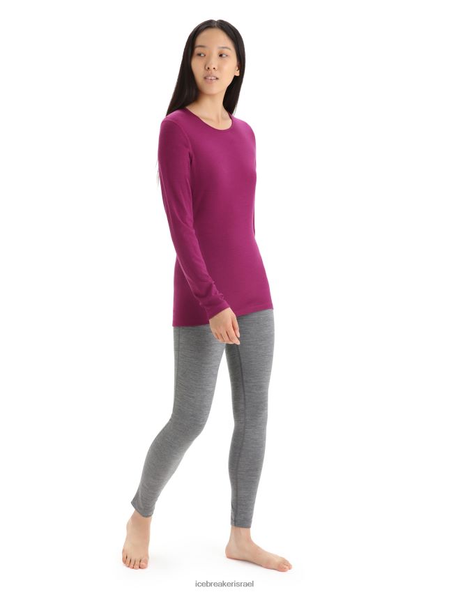 הַלבָּשָׁה Icebreaker מרינו 200 אואזיס שרוולים ארוכים Crewe תרמי העליון ללכת ברי נשים 42N8VN560