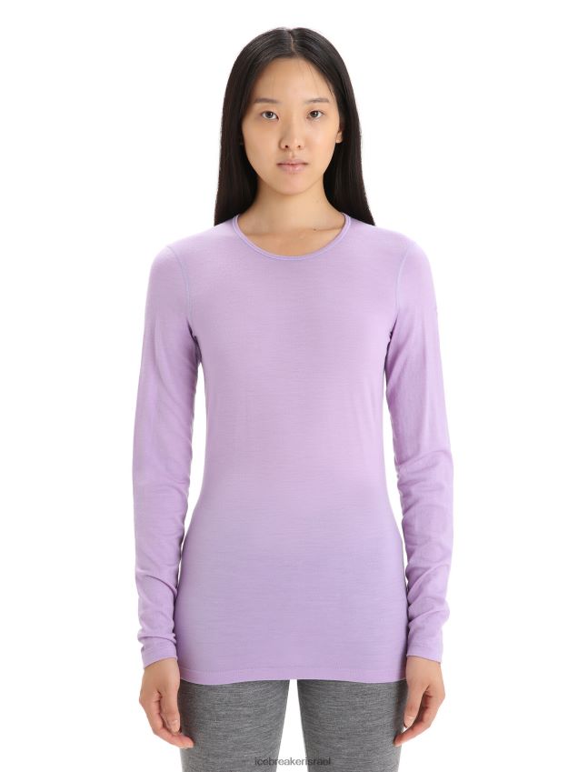 הַלבָּשָׁה Icebreaker מרינו 200 אואזיס שרוולים ארוכים Crewe תרמי העליון מבט סגול נשים 42N8VN561