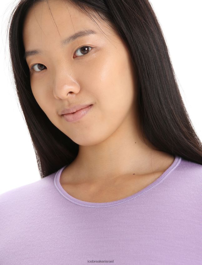 הַלבָּשָׁה Icebreaker מרינו 200 אואזיס שרוולים ארוכים Crewe תרמי העליון מבט סגול נשים 42N8VN561