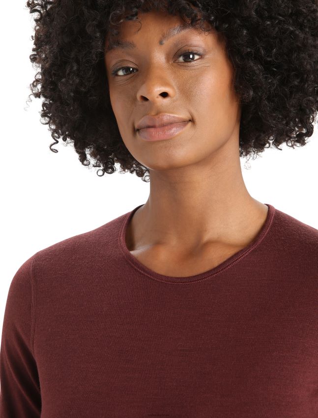 הַלבָּשָׁה Icebreaker מרינו 200 אואזיס שרוולים ארוכים Crewe תרמי העליון אספרסו נשים 42N8VN802