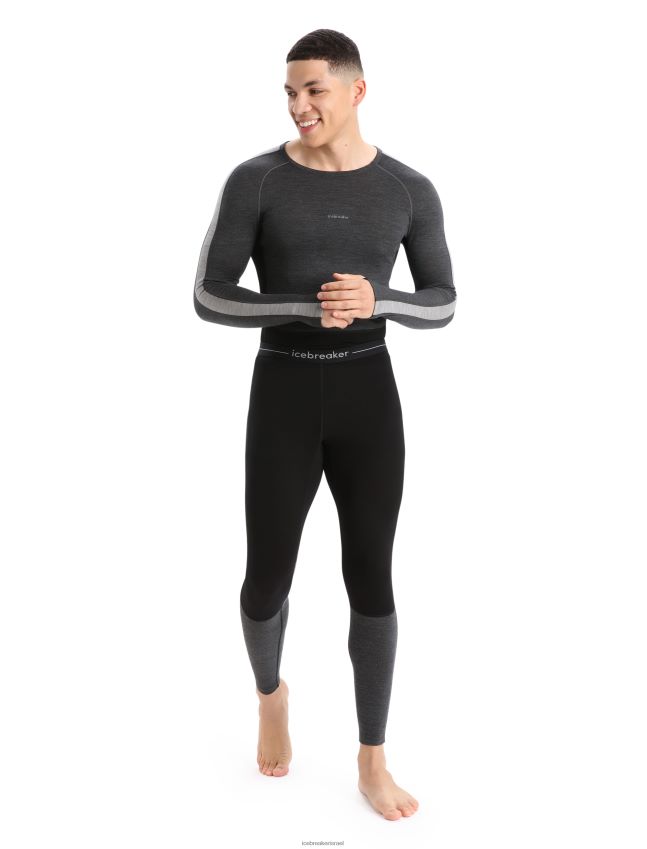 הַלבָּשָׁה Icebreaker חותלות תרמיות 200 zoneknit מרינו אברש שחור/סילון גברים 42N8VN183