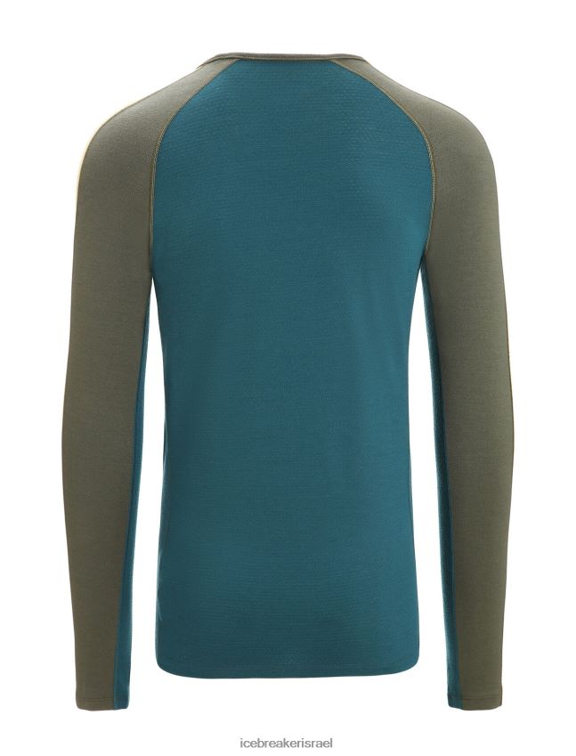 הַלבָּשָׁה Icebreaker 200 zoneknit מרינו שרוול ארוך Crewe תרמי העליון לודן/תהילה ירוקה גברים 42N8VN180