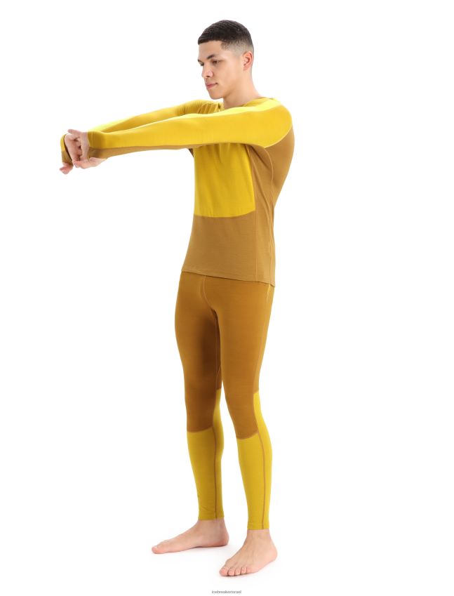 הַלבָּשָׁה Icebreaker 200 zoneknit מרינו שרוול ארוך Crewe תרמי העליון זהב שקט/ציפורן גברים 42N8VN410