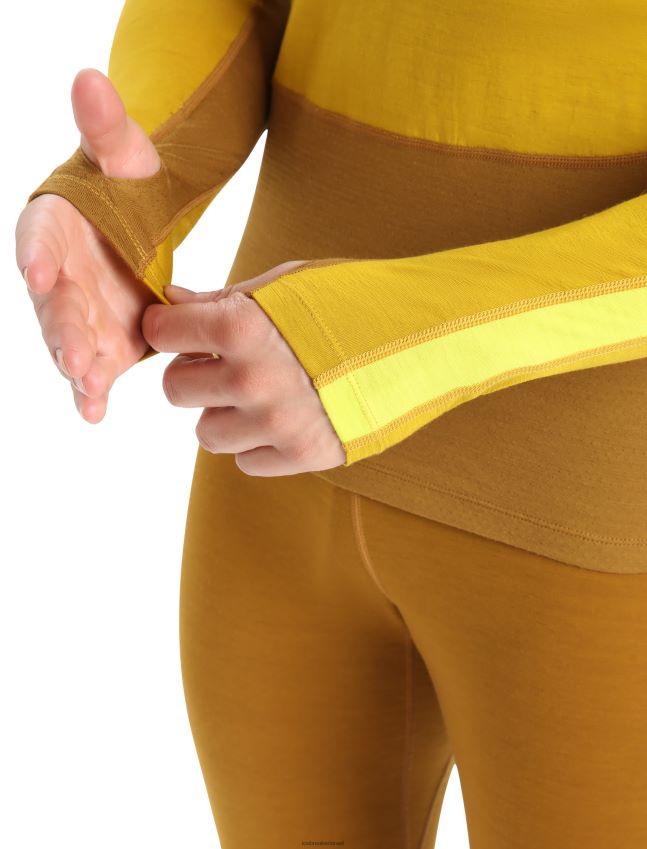 הַלבָּשָׁה Icebreaker 200 zoneknit מרינו שרוול ארוך Crewe תרמי העליון זהב שקט/ציפורן גברים 42N8VN410