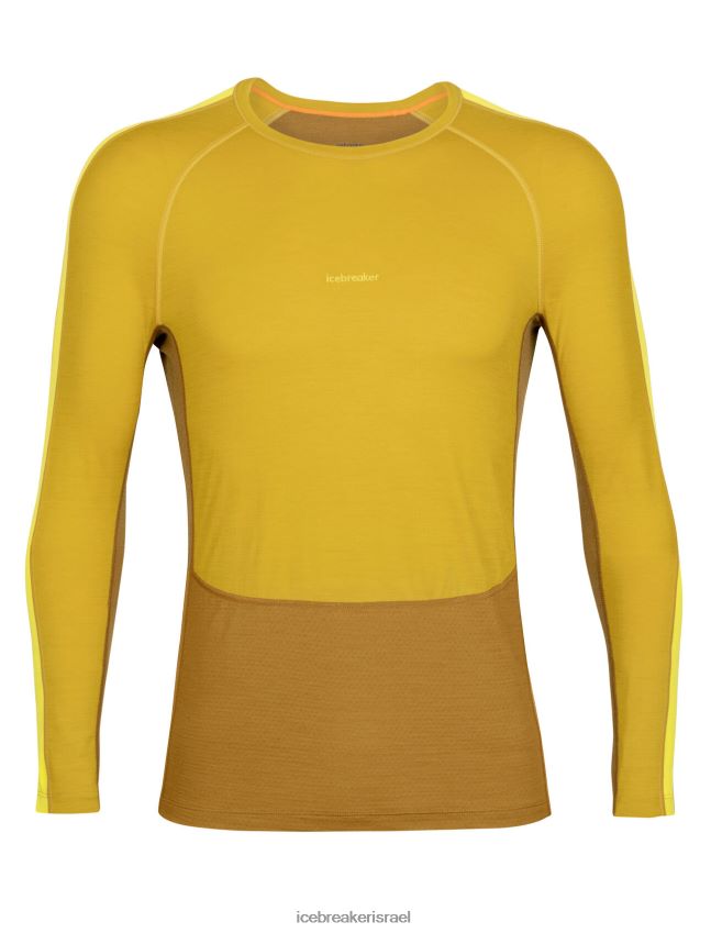 הַלבָּשָׁה Icebreaker 200 zoneknit מרינו שרוול ארוך Crewe תרמי העליון זהב שקט/ציפורן גברים 42N8VN410