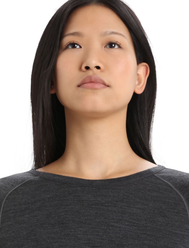 הַלבָּשָׁה Icebreaker 200 zoneknit מרינו שרוול ארוך Crewe תרמי העליון ג'ט אברש/שחור נשים 42N8VN580