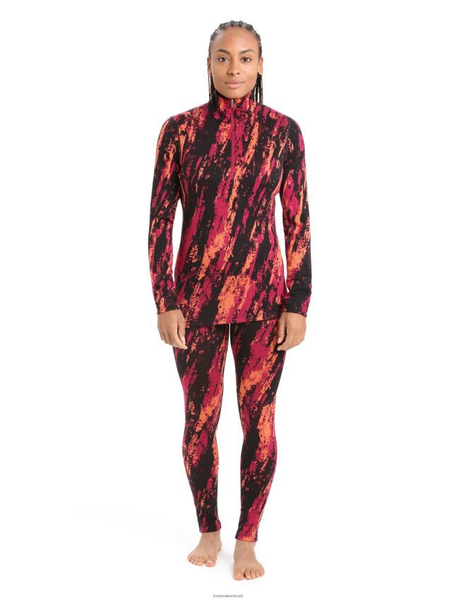 הַלבָּשָׁה Icebreaker מרינו 250 קודקוד שרוול ארוך חצי רוכסן העליון תרמית משקע דובדבן/פלאש נשים 42N8VN818