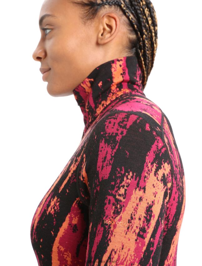 הַלבָּשָׁה Icebreaker מרינו 250 קודקוד שרוול ארוך חצי רוכסן העליון תרמית משקע דובדבן/פלאש נשים 42N8VN818