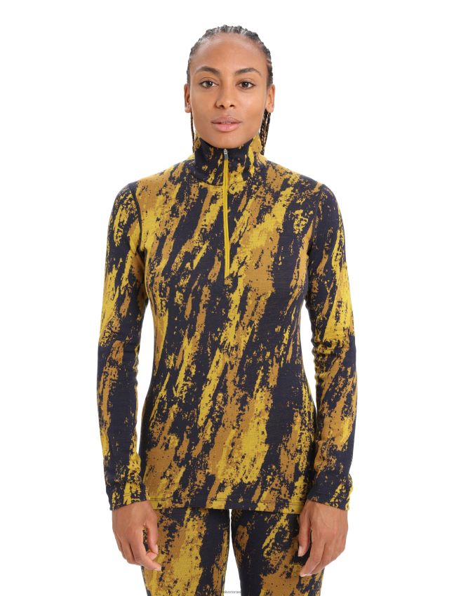 הַלבָּשָׁה Icebreaker מרינו 250 קודקוד שרוול ארוך חצי רוכסן העליון תרמית משקע זהב שקט/ציפורן נשים 42N8VN819