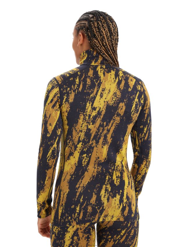 הַלבָּשָׁה Icebreaker מרינו 250 קודקוד שרוול ארוך חצי רוכסן העליון תרמית משקע זהב שקט/ציפורן נשים 42N8VN819