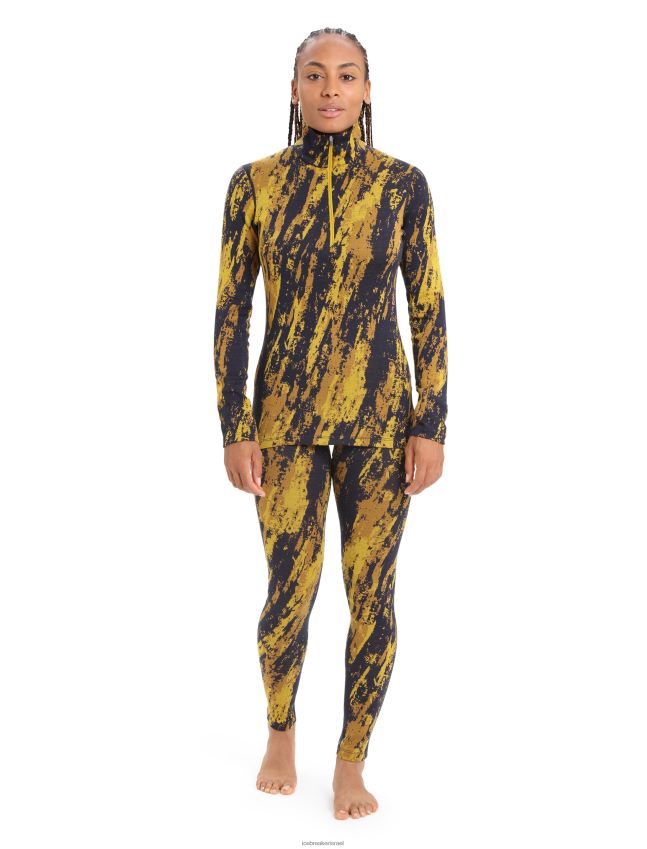 הַלבָּשָׁה Icebreaker מרינו 250 קודקוד שרוול ארוך חצי רוכסן העליון תרמית משקע זהב שקט/ציפורן נשים 42N8VN819