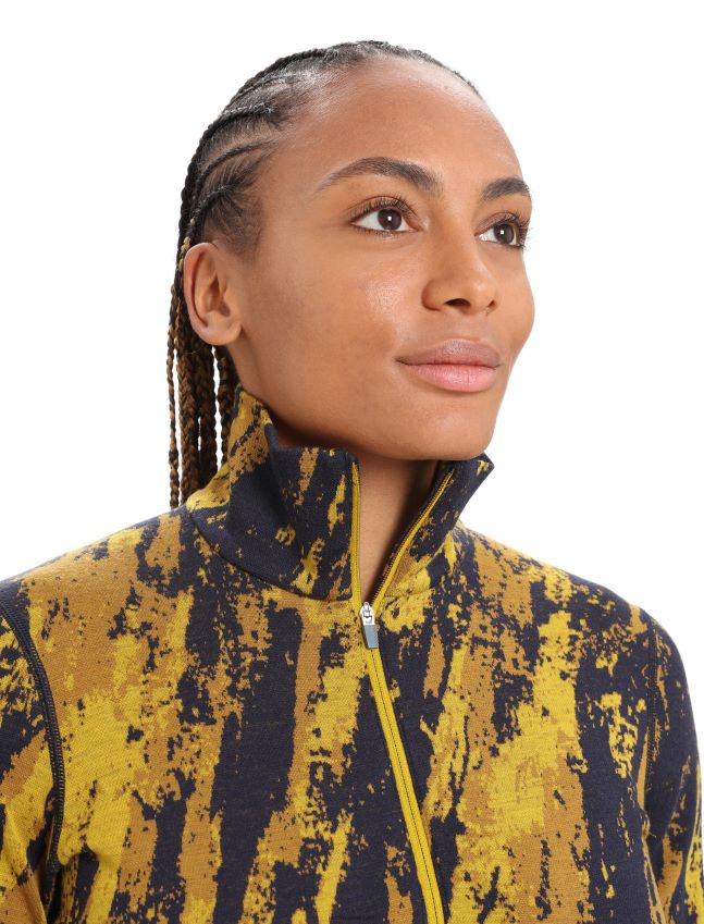 הַלבָּשָׁה Icebreaker מרינו 250 קודקוד שרוול ארוך חצי רוכסן העליון תרמית משקע זהב שקט/ציפורן נשים 42N8VN819