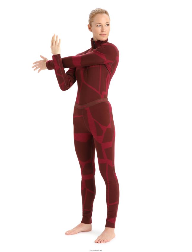 הַלבָּשָׁה Icebreaker מרינו 250 קודקוד תרמית חותלות נופים שבור אספרסו/דובדבן נשים 42N8VN844