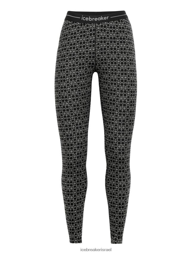 הַלבָּשָׁה Icebreaker חותלות תרמיות מרינו 250 קודקוד אלפיני גיאוגרפי שלג שחור נשים 42N8VN867