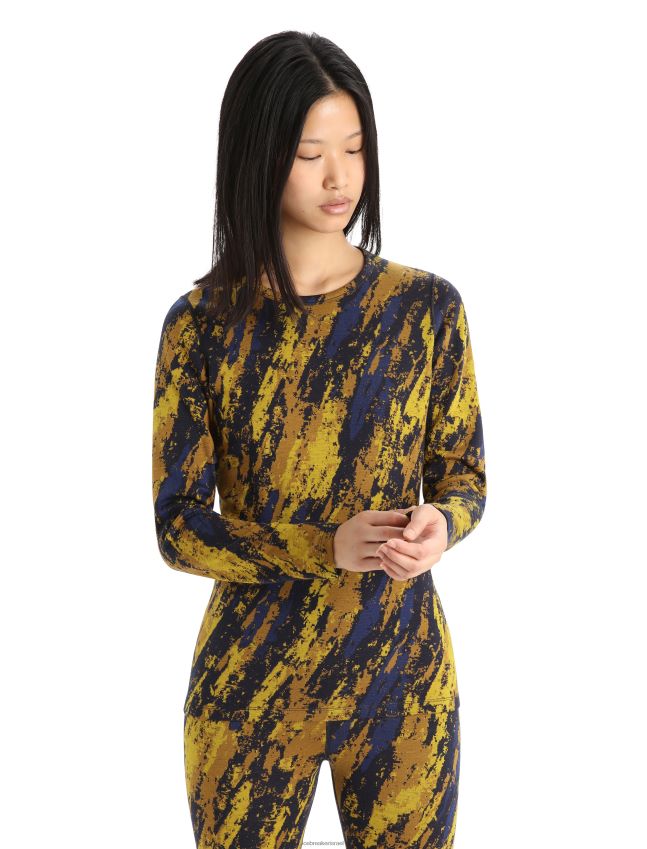 הַלבָּשָׁה Icebreaker מרינו 250 קודקוד שרוול ארוך Crewe תרמי העליון משקע זהב שקט/ציפורן נשים 42N8VN830