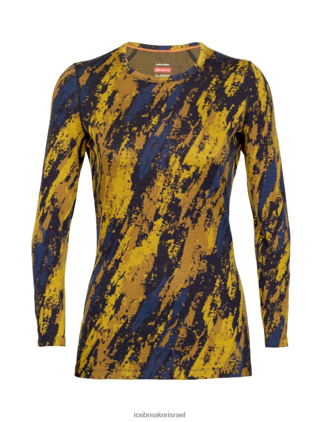 הַלבָּשָׁה Icebreaker מרינו 250 קודקוד שרוול ארוך Crewe תרמי העליון משקע זהב שקט/ציפורן נשים 42N8VN830