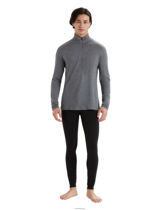 הַלבָּשָׁה Icebreaker מרינו 260 tech שרוול ארוך חצי רוכסן עליון תרמי אברש גריט גברים 42N8VN166
