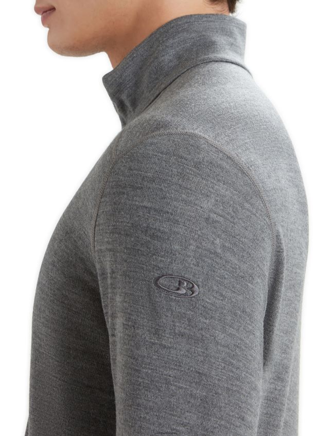 הַלבָּשָׁה Icebreaker מרינו 260 tech שרוול ארוך חצי רוכסן עליון תרמי אברש גריט גברים 42N8VN166