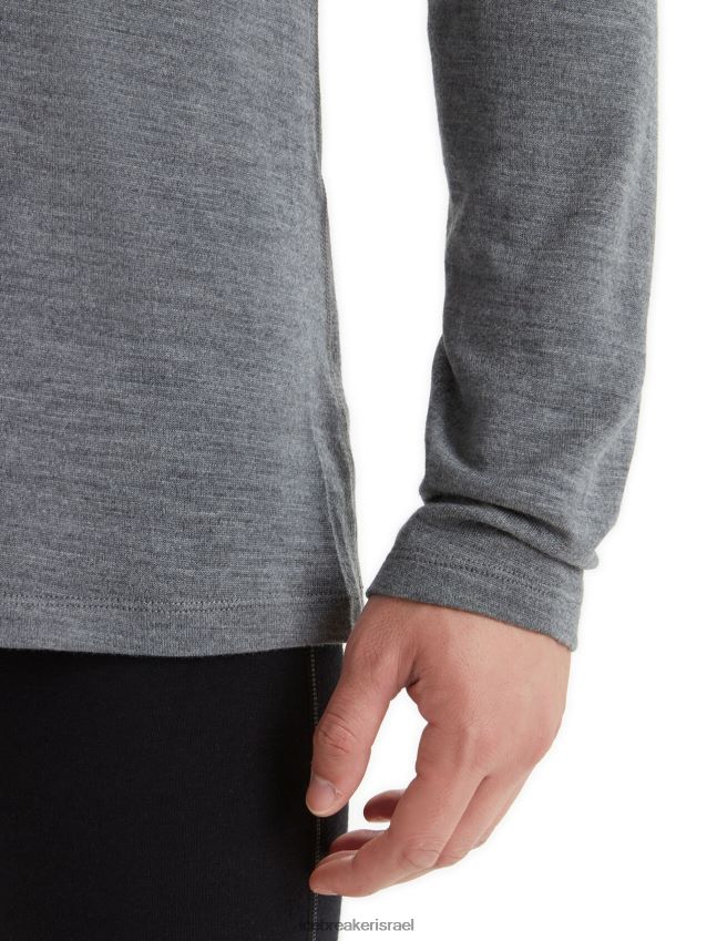 הַלבָּשָׁה Icebreaker מרינו 260 tech שרוול ארוך חצי רוכסן עליון תרמי אברש גריט גברים 42N8VN166