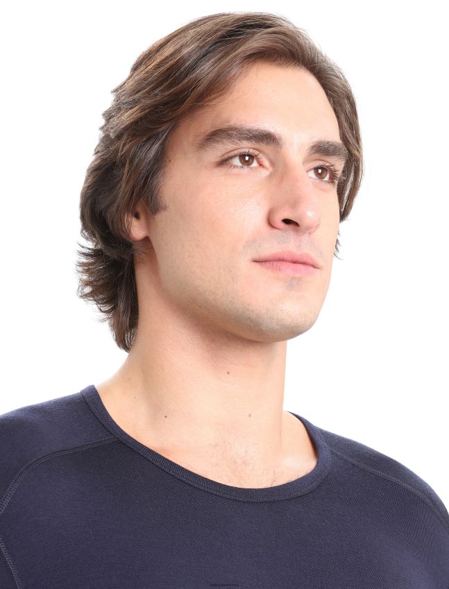 הַלבָּשָׁה Icebreaker מרינו 260 tech שרוול ארוך Crewe טופ טרמי צי חצות גברים 42N8VN140