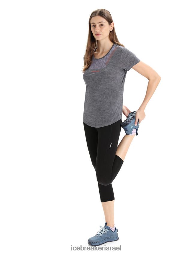 הַלבָּשָׁה Icebreaker טייץ מרינו פאסטריי גבוה 3/4 שָׁחוֹר נשים 42N8VN737