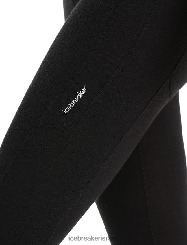 הַלבָּשָׁה Icebreaker טייץ מרינו פאסטריי גבוה 3/4 שָׁחוֹר נשים 42N8VN737
