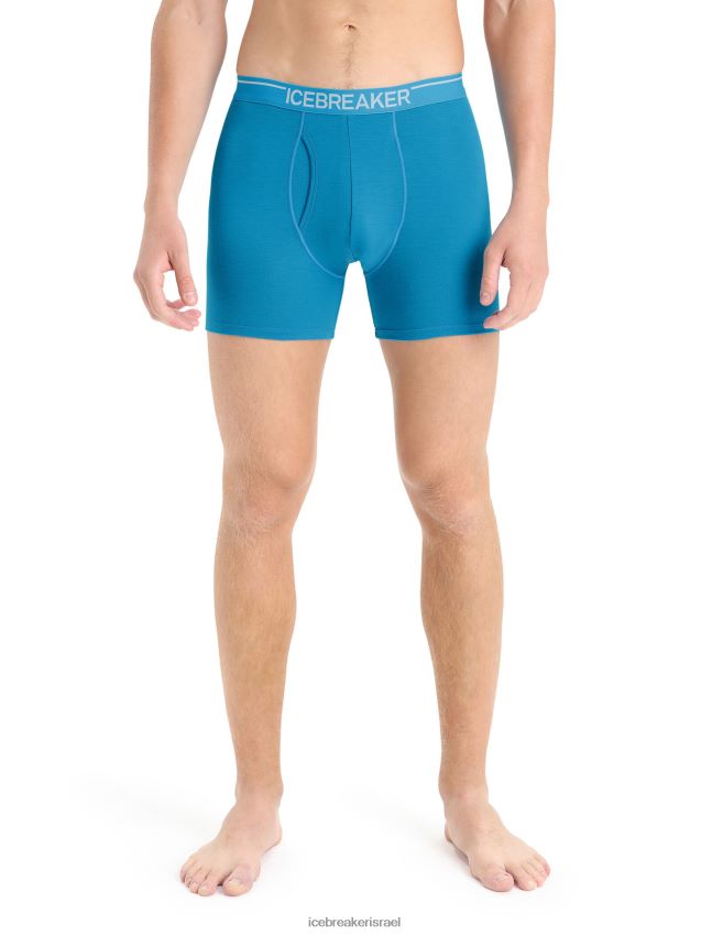 הַלבָּשָׁה Icebreaker בוקסר מרינו אנטומיקה עם זבוב כחול גיאוגרפי גברים 42N8VN100