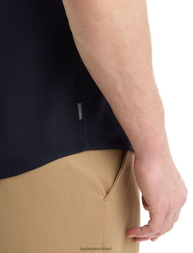 הַלבָּשָׁה Icebreaker חולצת מרינו סטיבסטון עם שרוולים קצרים צי חצות גברים 42N8VN10