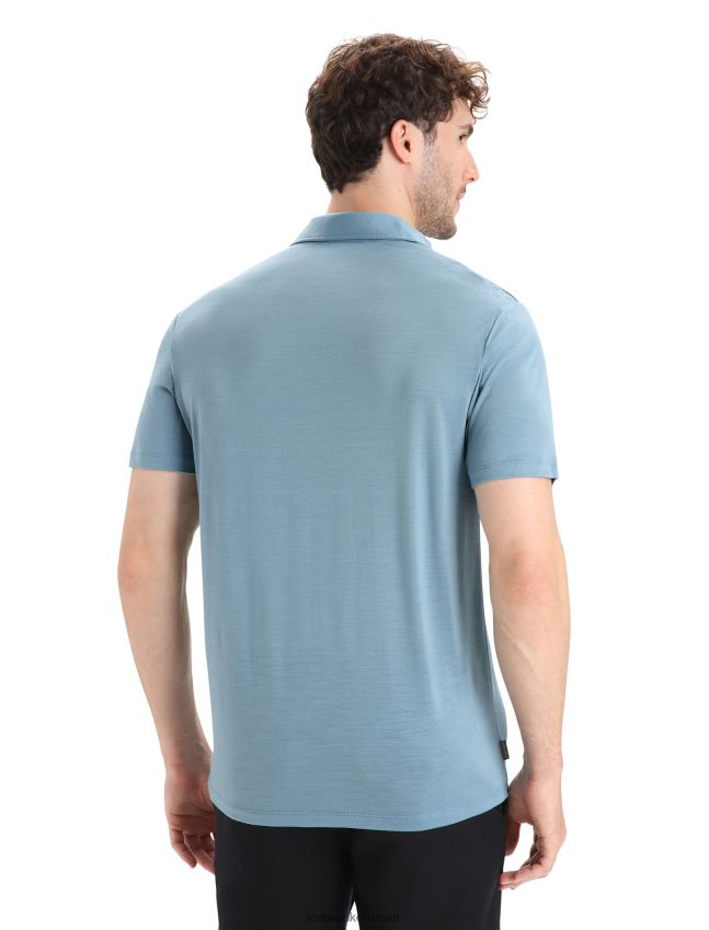 הַלבָּשָׁה Icebreaker פולו מרינו דריידן עם שרוולים קצרים כחול אסטרלי גברים 42N8VN11