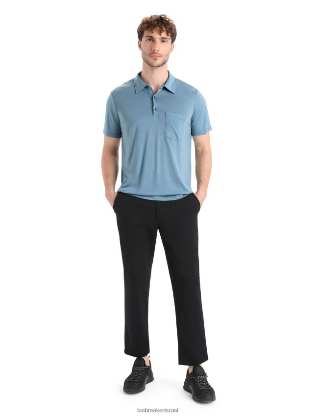 הַלבָּשָׁה Icebreaker פולו מרינו דריידן עם שרוולים קצרים כחול אסטרלי גברים 42N8VN11