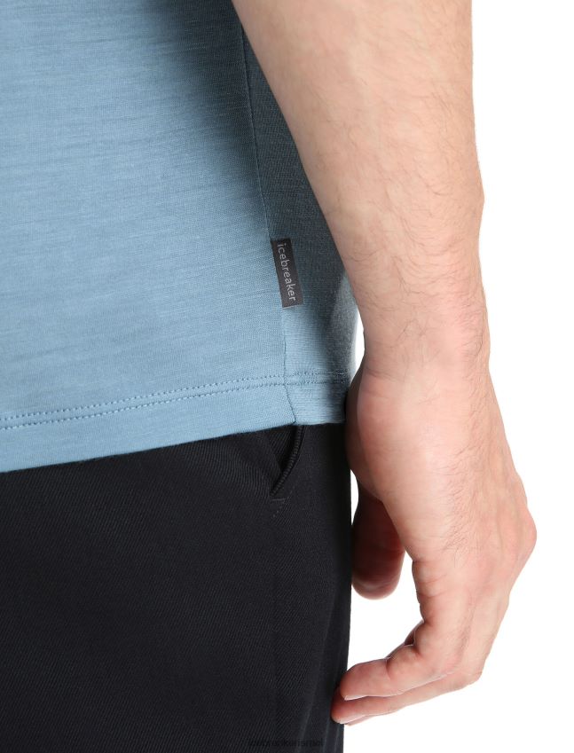 הַלבָּשָׁה Icebreaker פולו מרינו דריידן עם שרוולים קצרים כחול אסטרלי גברים 42N8VN11