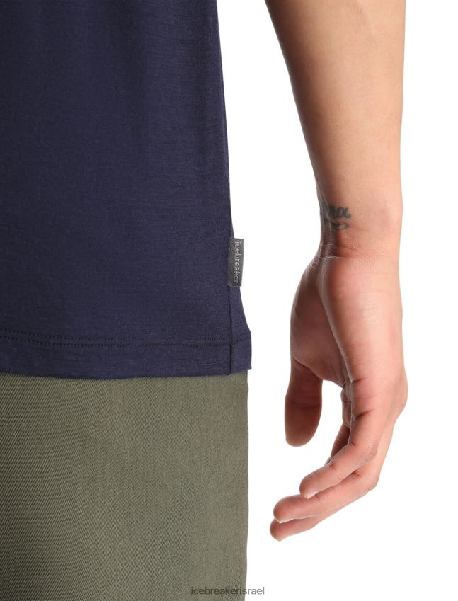 הַלבָּשָׁה Icebreaker חולצת כיס עם שרוולים קצרים של מרינו צי חצות גברים 42N8VN16